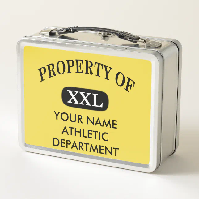 Property of XXL Add Name White Font Metal Lunchbox