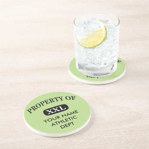 Property of XXL Your Name Sandstone Coaster