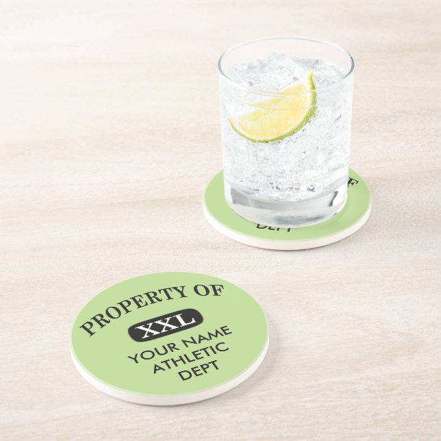 Property of XXL Your Name Sandstone Coaster (Side)