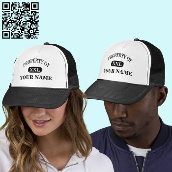 Property Of Xxl Your Name Trucker Hat by Sandyspider at Zazzle