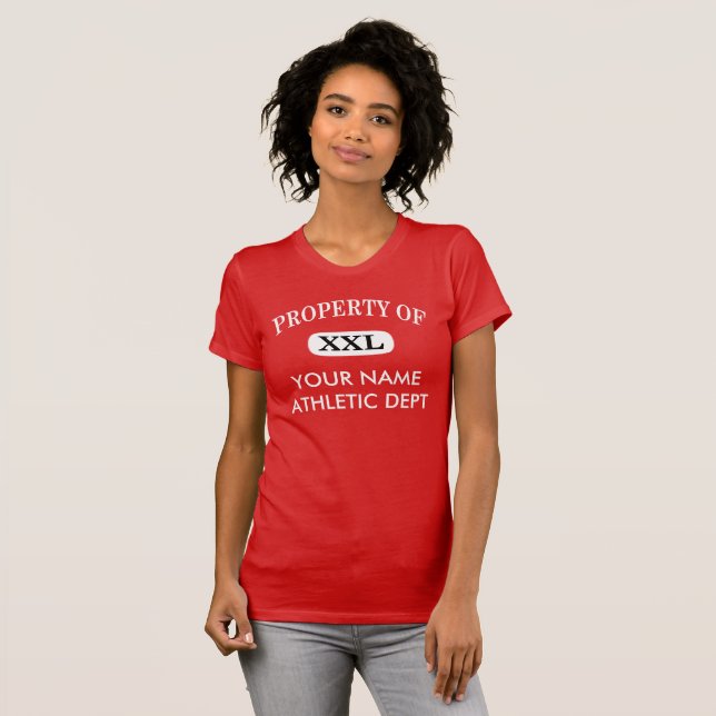 Property of XXL Your Name Women's Red Dark T-Shirt (Front Full)