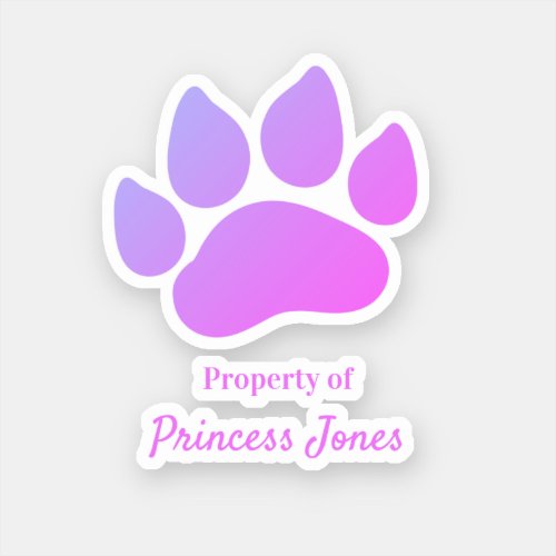 Property of Your Dogs Name Customizable Decal 