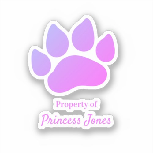 Property of Your Dogs Name Customizable Decal 