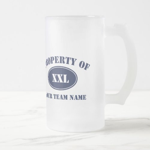 Property of Your Fantasy Team Frosted Glass Beer Mug
