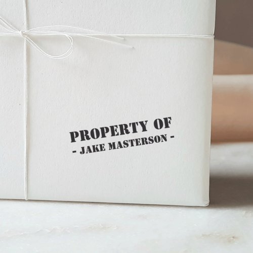 Property Of Your Name  Personalized Rubber Stamp