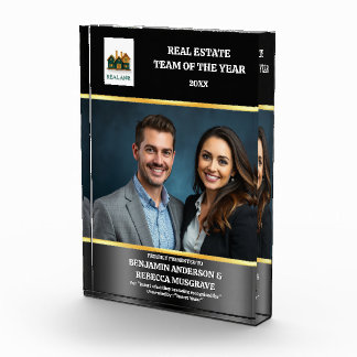 Property professional recognition black gold year acrylic award