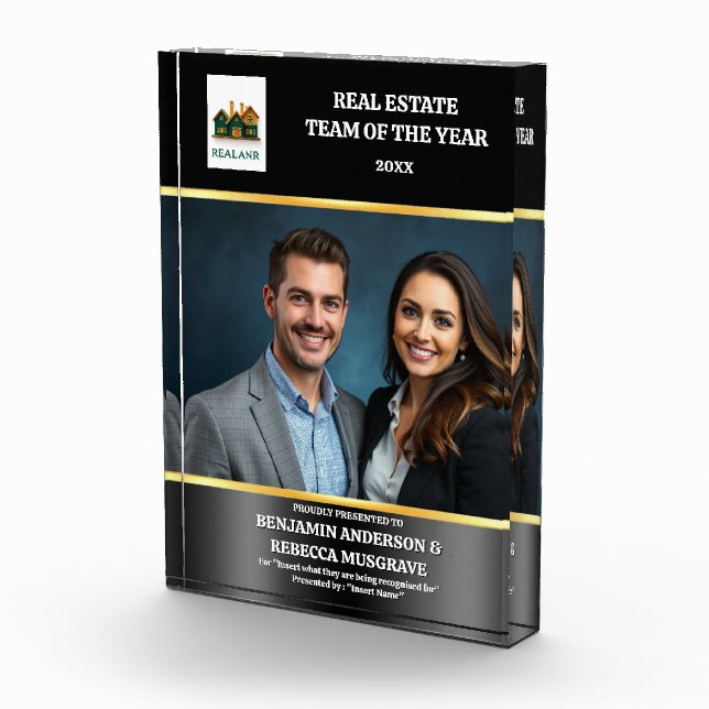 Property professional recognition black gold year  acrylic award (Right)