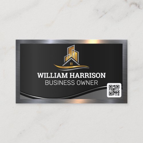 Property Real Estate Logo  QR Code Business Card