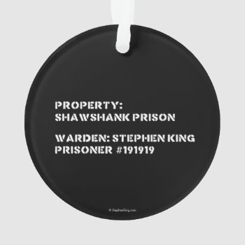 Property: Shawshank Prison Ornament by stephenKing at Zazzle