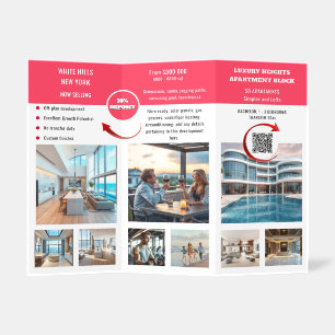 Property specialist real estate advertizing red brochure