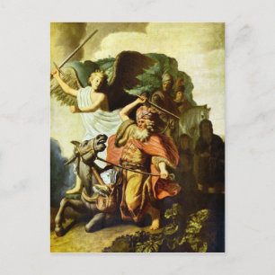 Prophet Balaam and the donkey by Rembrandt Postcard