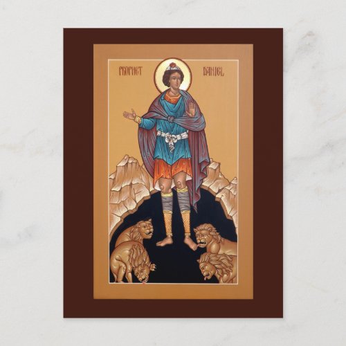 Prophet Daniel in the Lions Den Prayer Card