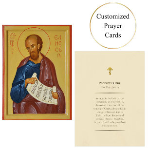 Prophet Elisha Orthodox Christian Prayer Card