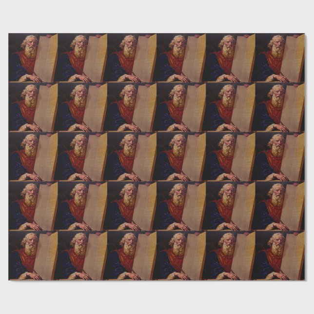Prophet Moses on Mount Sinai – High-Fidelity Epic  Wrapping Paper (Flat)