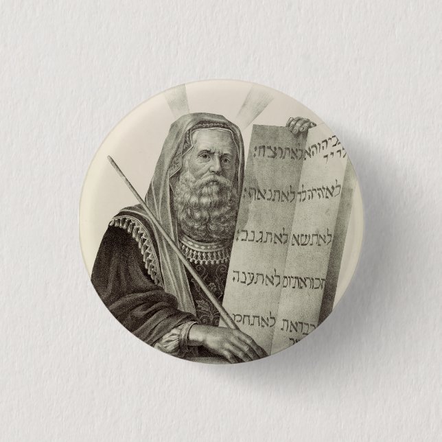 Prophet Moses with the Tablets of the Law Button (Front)