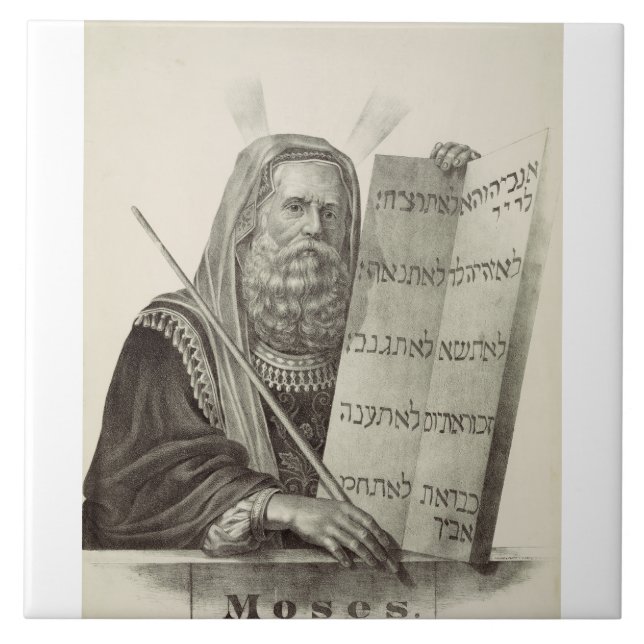 Prophet Moses with the Tablets of the Law Ceramic Tile (Front)