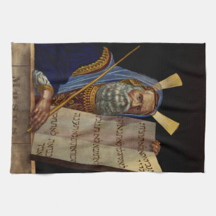 Prophet Moses with the Tablets of the Law Kitchen Towel