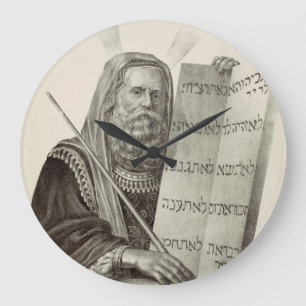 Prophet Moses with the Tablets of the Law Large Clock