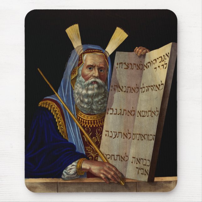 Prophet Moses with the Tablets of the Law  Mouse Pad (Front)