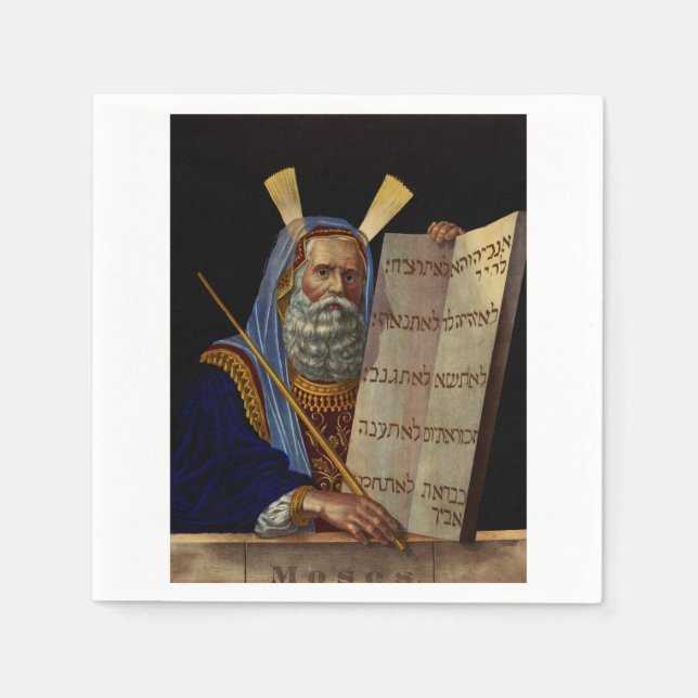 Prophet Moses with the Tablets of the Law  Napkins (Front)
