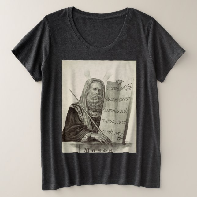 Prophet Moses with the Tablets of the Law Plus Size T-Shirt (Design Front)