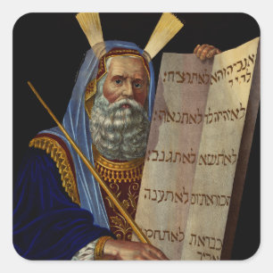 Prophet Moses with the Tablets of the Law Square Sticker