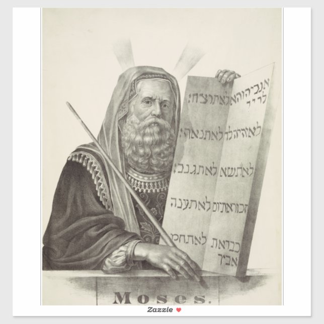 Prophet Moses with the Tablets of the Law Sticker (Sheet)
