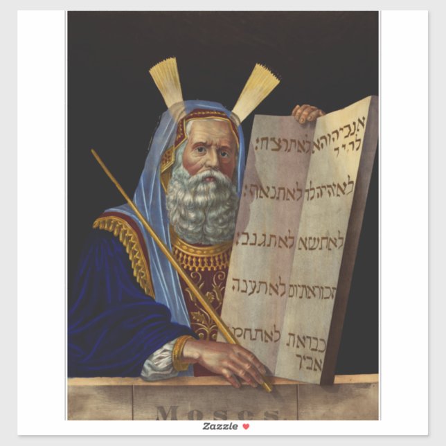 Prophet Moses with the Tablets of the Law  Sticker (Sheet)
