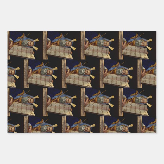 Prophet Moses with the Tablets of the Law  Wrapping Paper Sheets (Front)