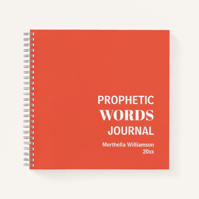 Prophetic Words Personalized Prayer Journal (Front)