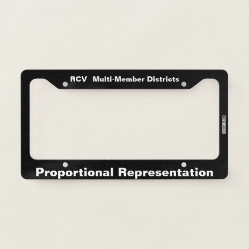 Proportional Representation License Plate Frame