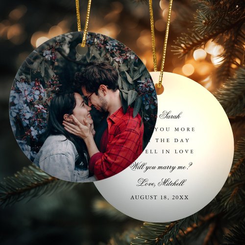 Proposal Couples Photo Ornament  Personal Message