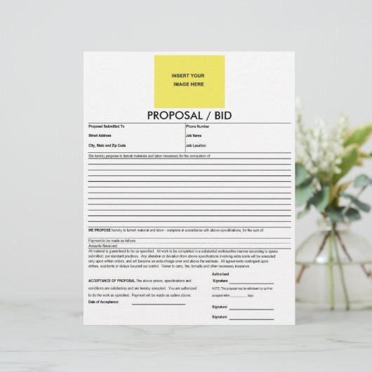 Proposal Form Deluxeforms Blank Template (Standing Front)