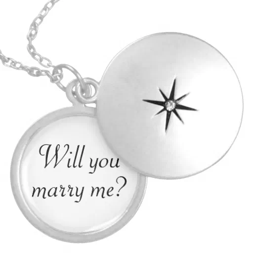 Proposal in White &amp; Black: Locket Necklace