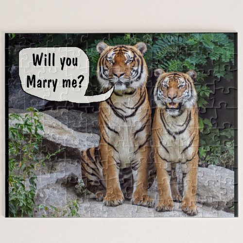 Proposal jigsaw tigers cat wedding jigsaw puzzle