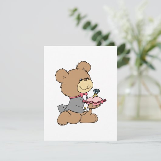 proposal or ring bearer teddy bear design (Standing Front)