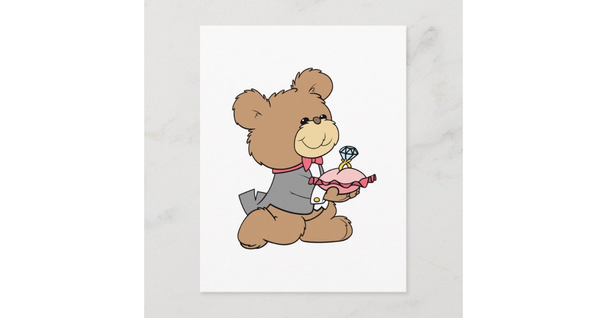 Proposal Or Ring Bearer Teddy Bear Design Zazzle Com