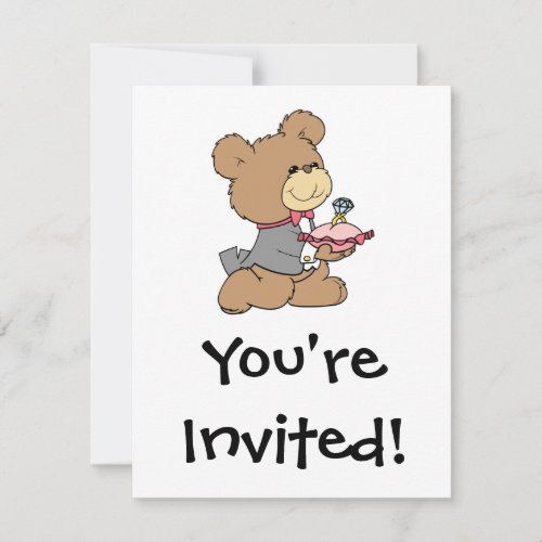 proposal or ring bearer teddy bear design invitation