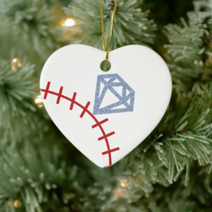 Proposal Ornament- Will You Marry Me Baseball Ring Ceramic Ornament