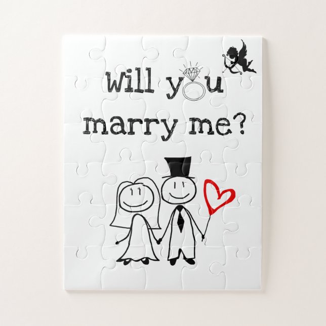 Proposal Puzzle with "Will you marry me?" text (Vertical)