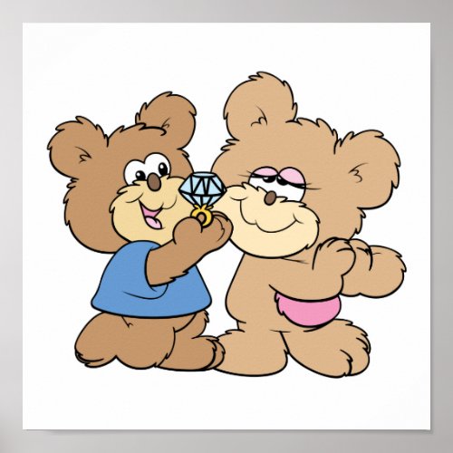 proposal wedding bears poster