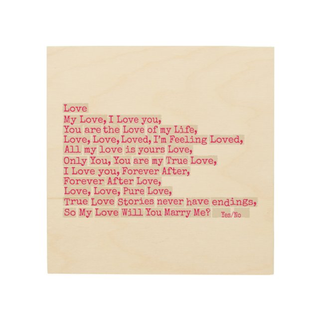 Proposal/Will U Marry Me?  Photo Print (Front)