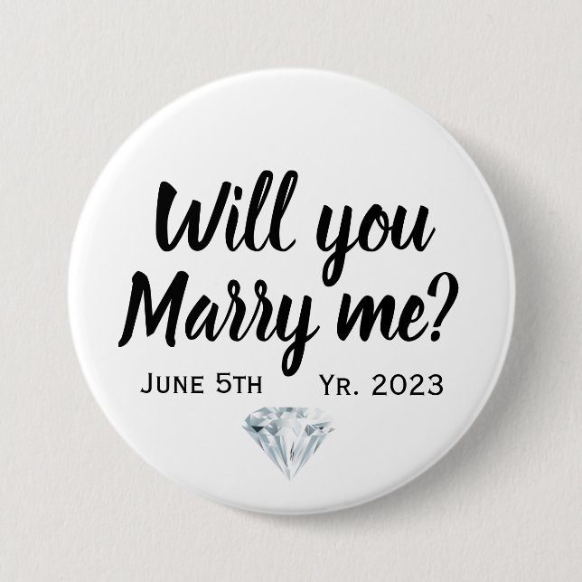 Proposal will you marry me  button (Front)
