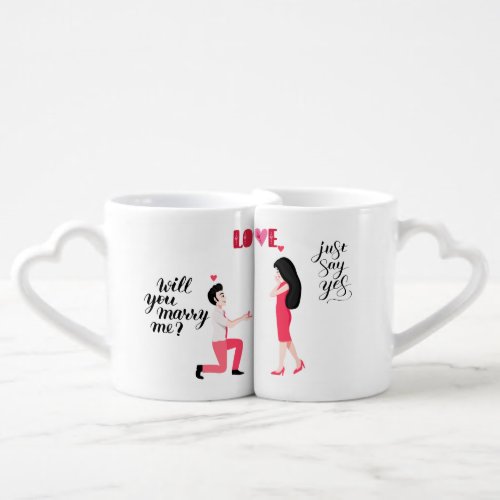 Propose couple boy friend girl friend coffee mug set
