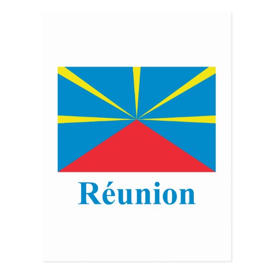 Proposed Reunion Island Flag with Name in French Postcard