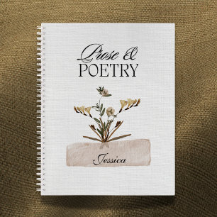 Prose & Poetry Personalized Floral Notebook
