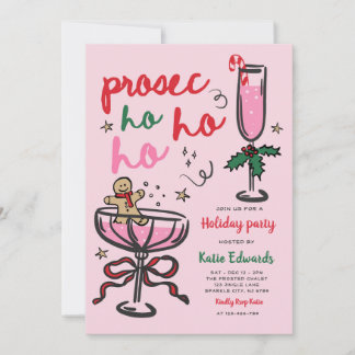 Prosec-Ho-Ho-Ho Christmas Cocktail Party Invitation