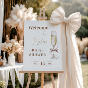 Prosecco and Pearls Bridal Shower Welcome Sign