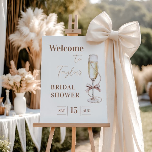 Prosecco and Pearls Bridal Shower Welcome Sign  (Creator Uploaded)