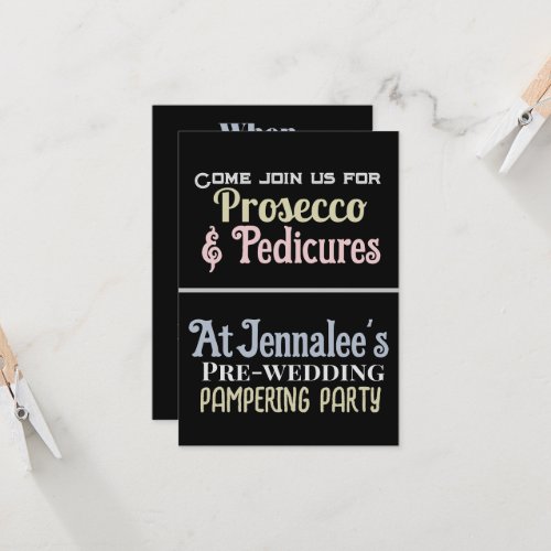 Prosecco and Pedicures  Invitation